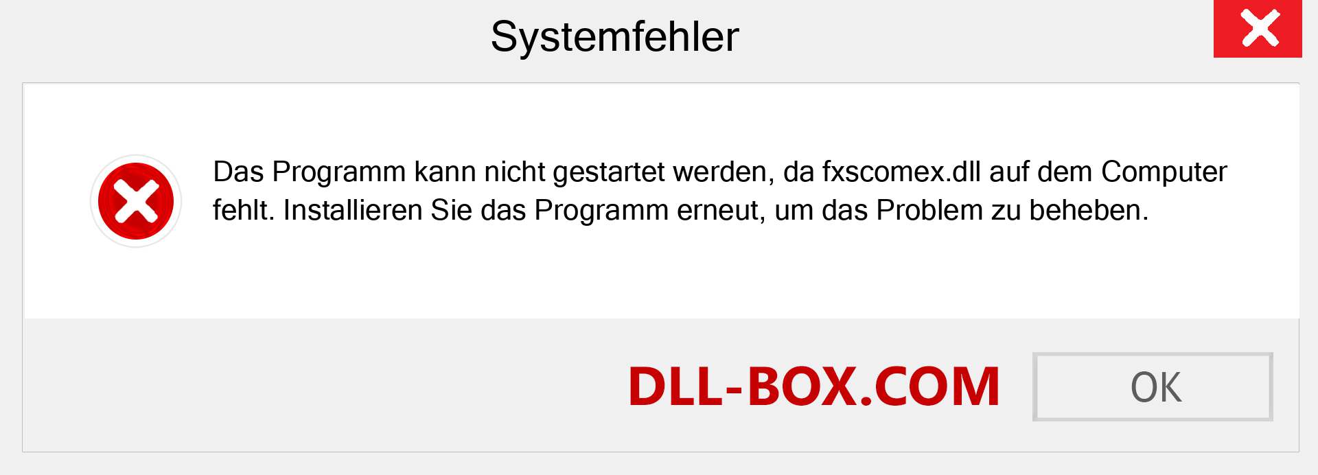 fxscomex.dll-Datei fehlt?. Download für Windows 7, 8, 10 - Fix fxscomex dll Missing Error unter Windows, Fotos, Bildern